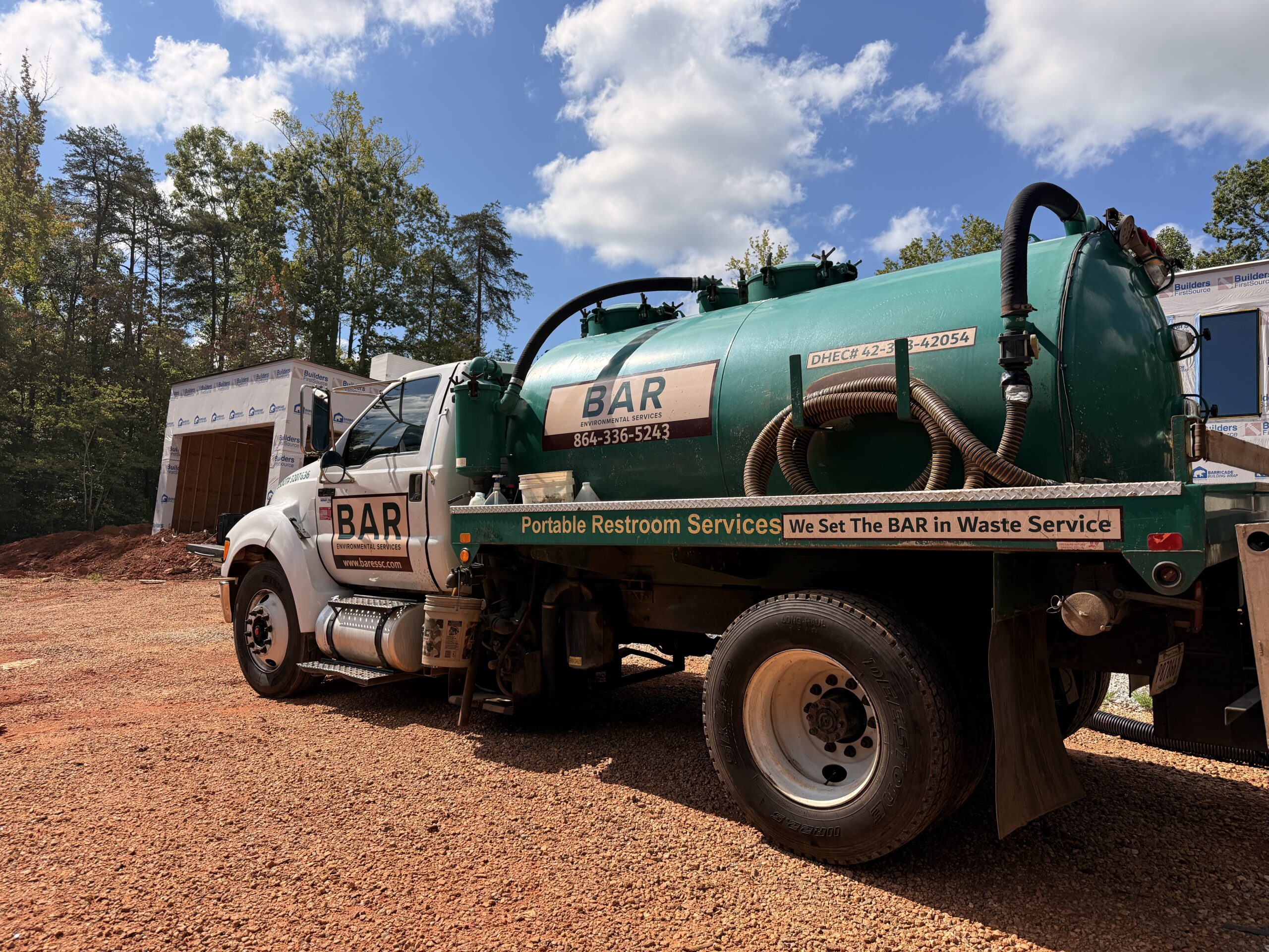 BAR Environmental Services Truck and Porta Potties